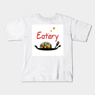 New Eatery Logo on White Background Kids T-Shirt